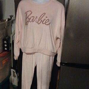 Barbie Bling Logo Pink Velour Set - Sz.L- XL